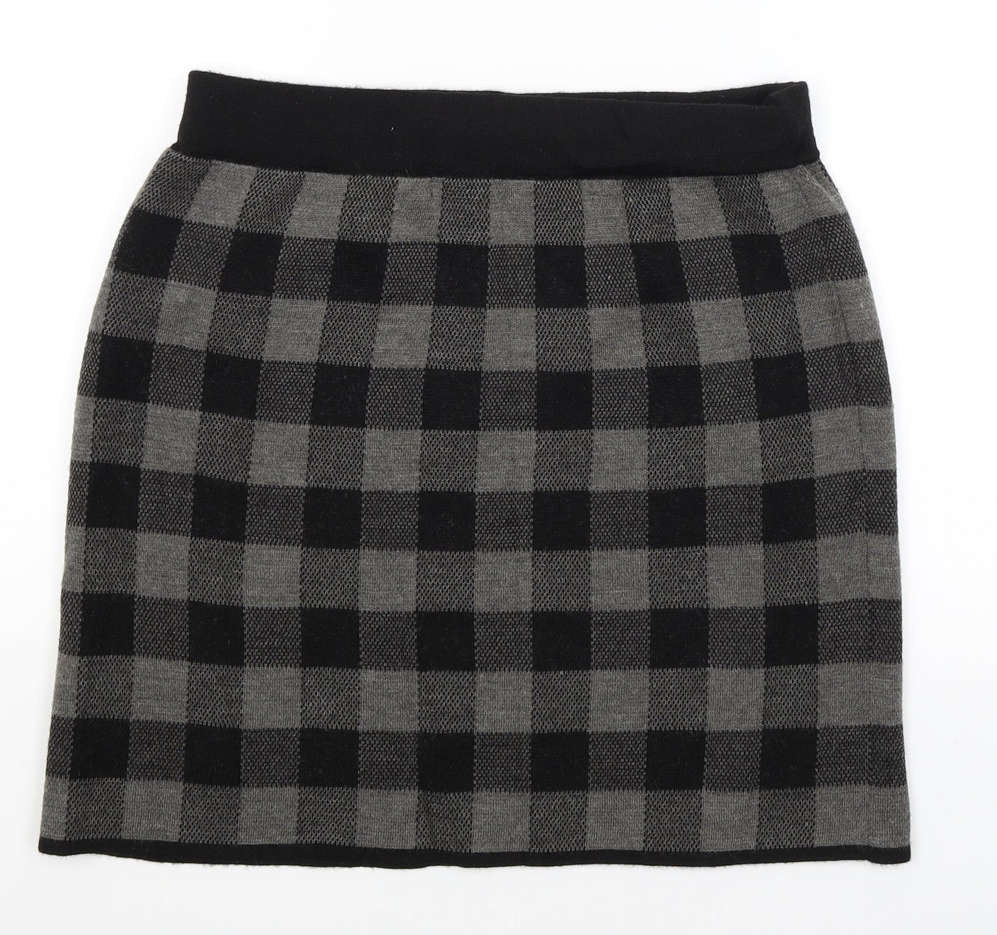 Adrienne Vittadinaq Womens Black Check  Straight & Pencil Skirt Size L