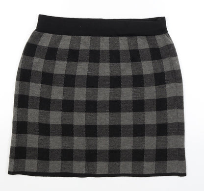 Adrienne Vittadinaq Womens Black Check  Straight & Pencil Skirt Size L