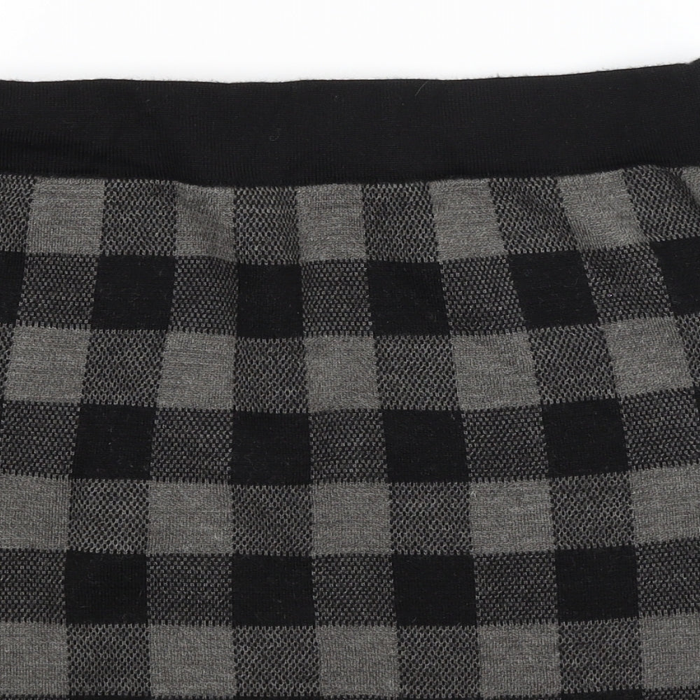 Adrienne Vittadinaq Womens Black Check  Straight & Pencil Skirt Size L