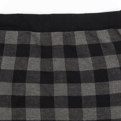 Adrienne Vittadinaq Womens Black Check  Straight & Pencil Skirt Size L