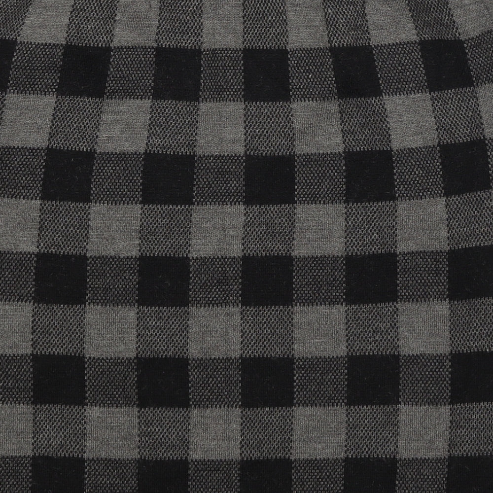 Adrienne Vittadinaq Womens Black Check  Straight & Pencil Skirt Size L