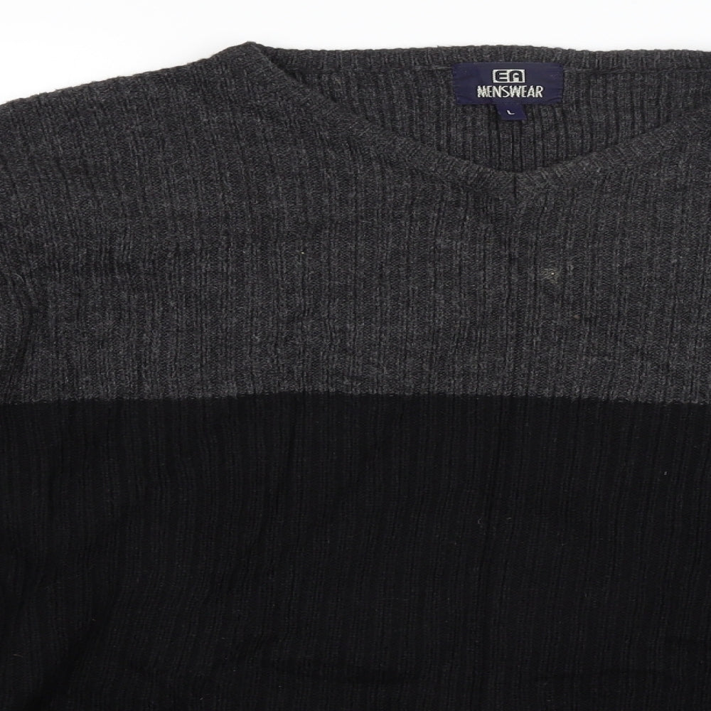 EA Menswear Mens Black   Pullover Jumper Size L