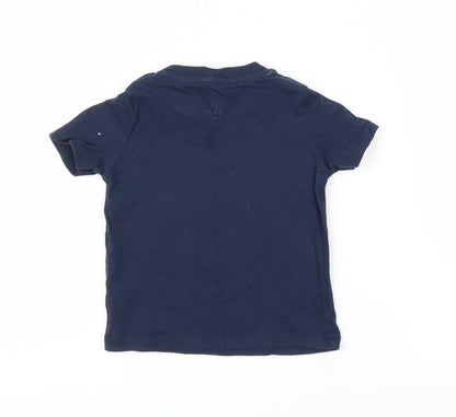Fred & Flo Boys Blue   Basic T-Shirt Size 9-12 Months