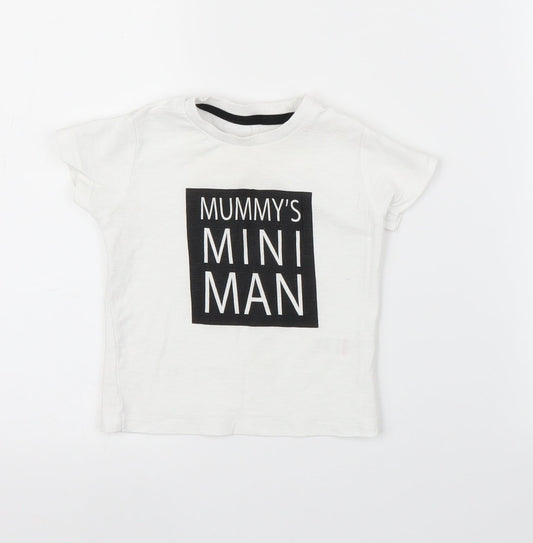Matalan Boys White   Basic T-Shirt Size 9-12 Months