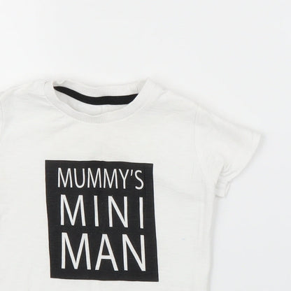 Matalan Boys White   Basic T-Shirt Size 9-12 Months