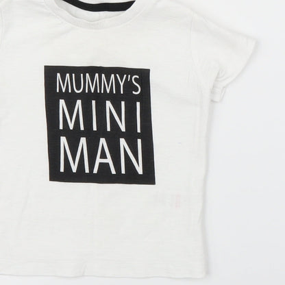 Matalan Boys White   Basic T-Shirt Size 9-12 Months