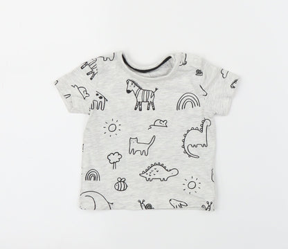 George Boys Grey   Basic T-Shirt Size 0-3 Months