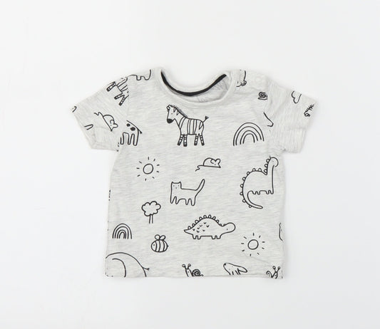 George Boys Grey   Basic T-Shirt Size 0-3 Months