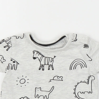 George Boys Grey   Basic T-Shirt Size 0-3 Months