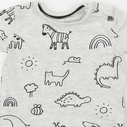 George Boys Grey   Basic T-Shirt Size 0-3 Months