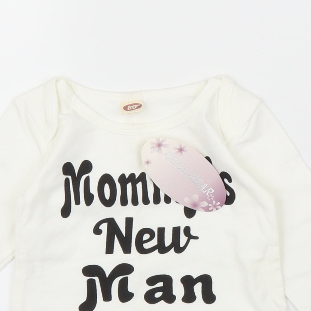Cool Bear Boys White   Babygrow One-Piece Size 9-12 Months