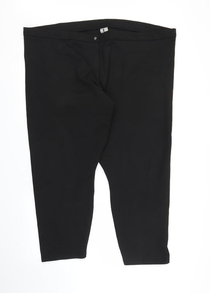 Womens UK Size 26 ASOS Regular Fit Capri Black Trousers