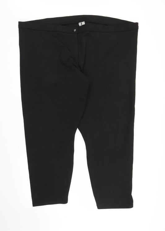 Womens UK Size 26 ASOS Regular Fit Capri Black Trousers