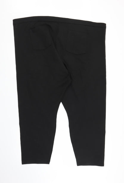 Womens UK Size 26 ASOS Regular Fit Capri Black Trousers