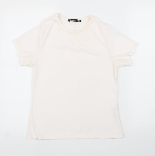 Boohoo Womens White   Basic T-Shirt Size 14