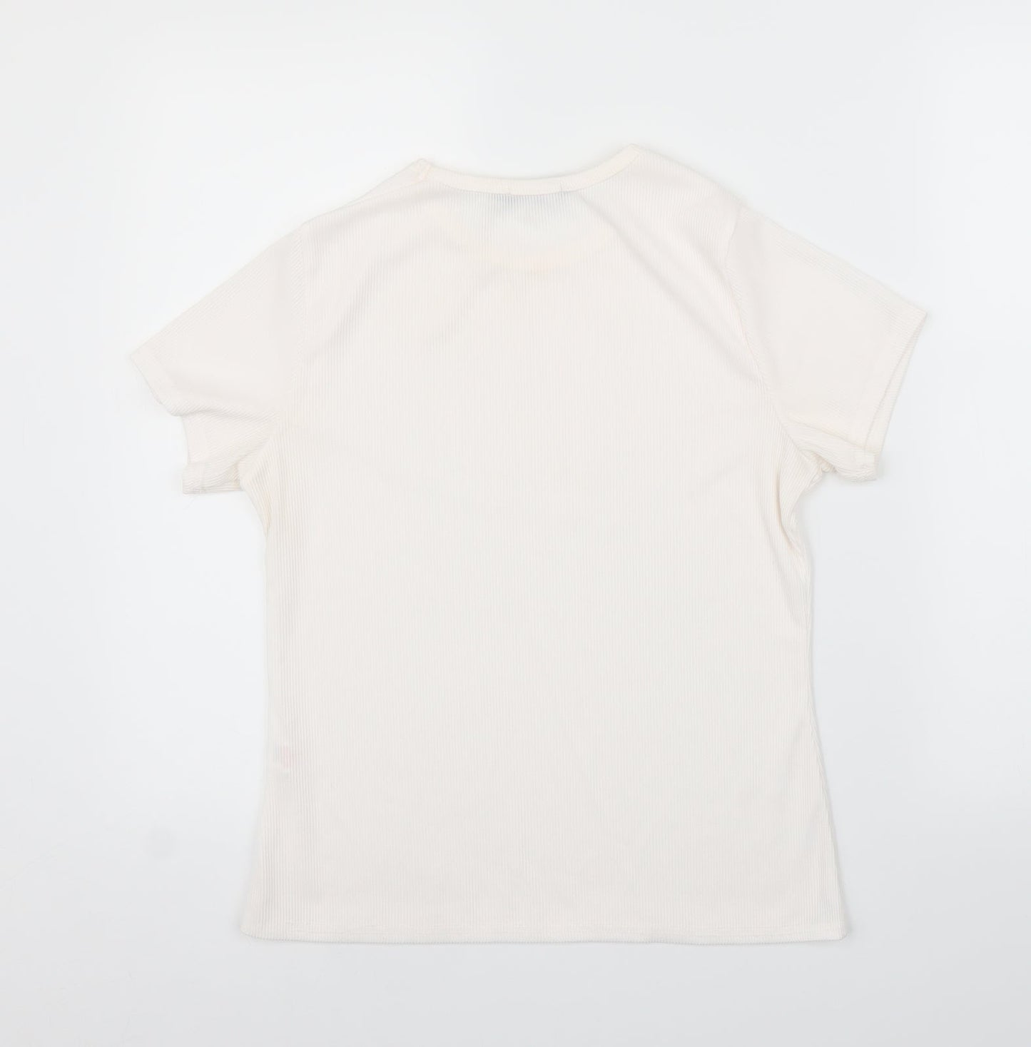 Boohoo Womens White   Basic T-Shirt Size 14