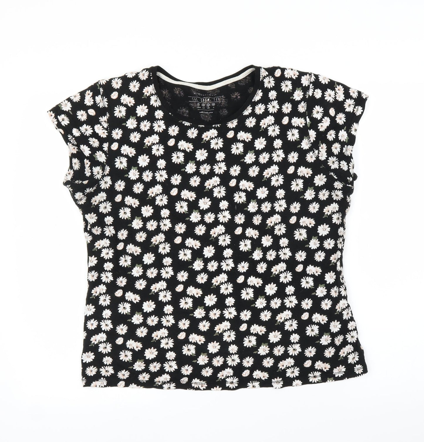 Primark Womens Black Floral  Basic T-Shirt Size 16