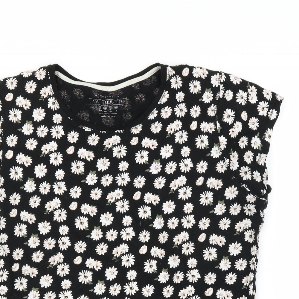 Primark Womens Black Floral  Basic T-Shirt Size 16