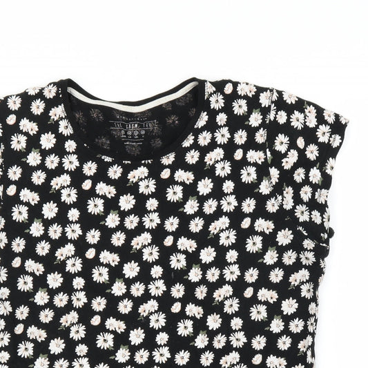 Primark Womens Black Floral  Basic T-Shirt Size 16