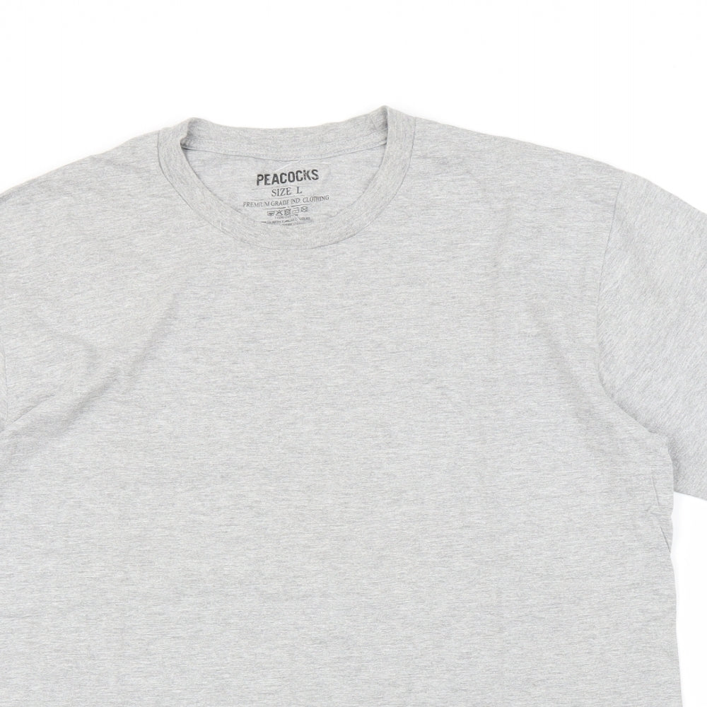 Peacocks Mens Grey    T-Shirt Size L