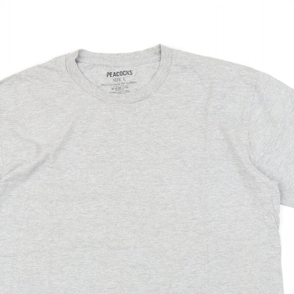 Peacocks Mens Grey    T-Shirt Size L