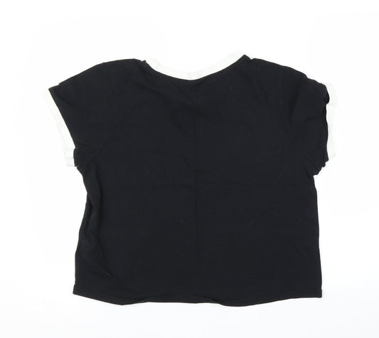 Boohoo Womens Black   Ringer T-Shirt Size 14