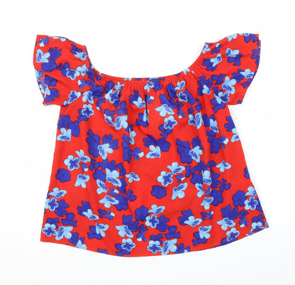 Primark Womens Red Floral  Basic Blouse Size 10