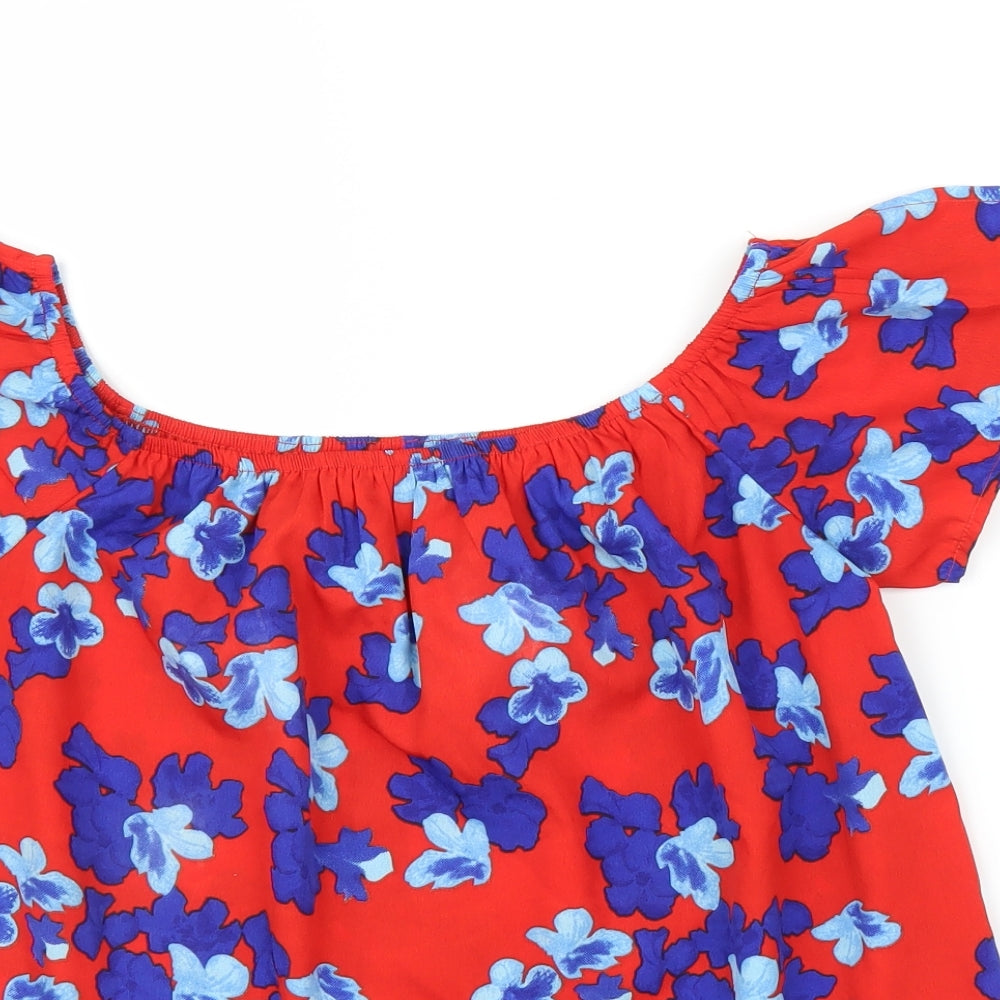 Primark Womens Red Floral  Basic Blouse Size 10