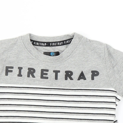 Firetrap Boys Grey Striped  Basic T-Shirt Size 0-3 Months