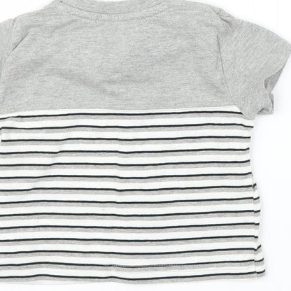 Firetrap Boys Grey Striped  Basic T-Shirt Size 0-3 Months