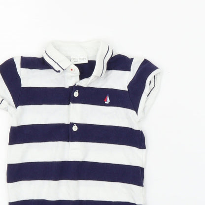 NEXT Baby Blue Striped  Babygrow One-Piece Size 6-9 Months