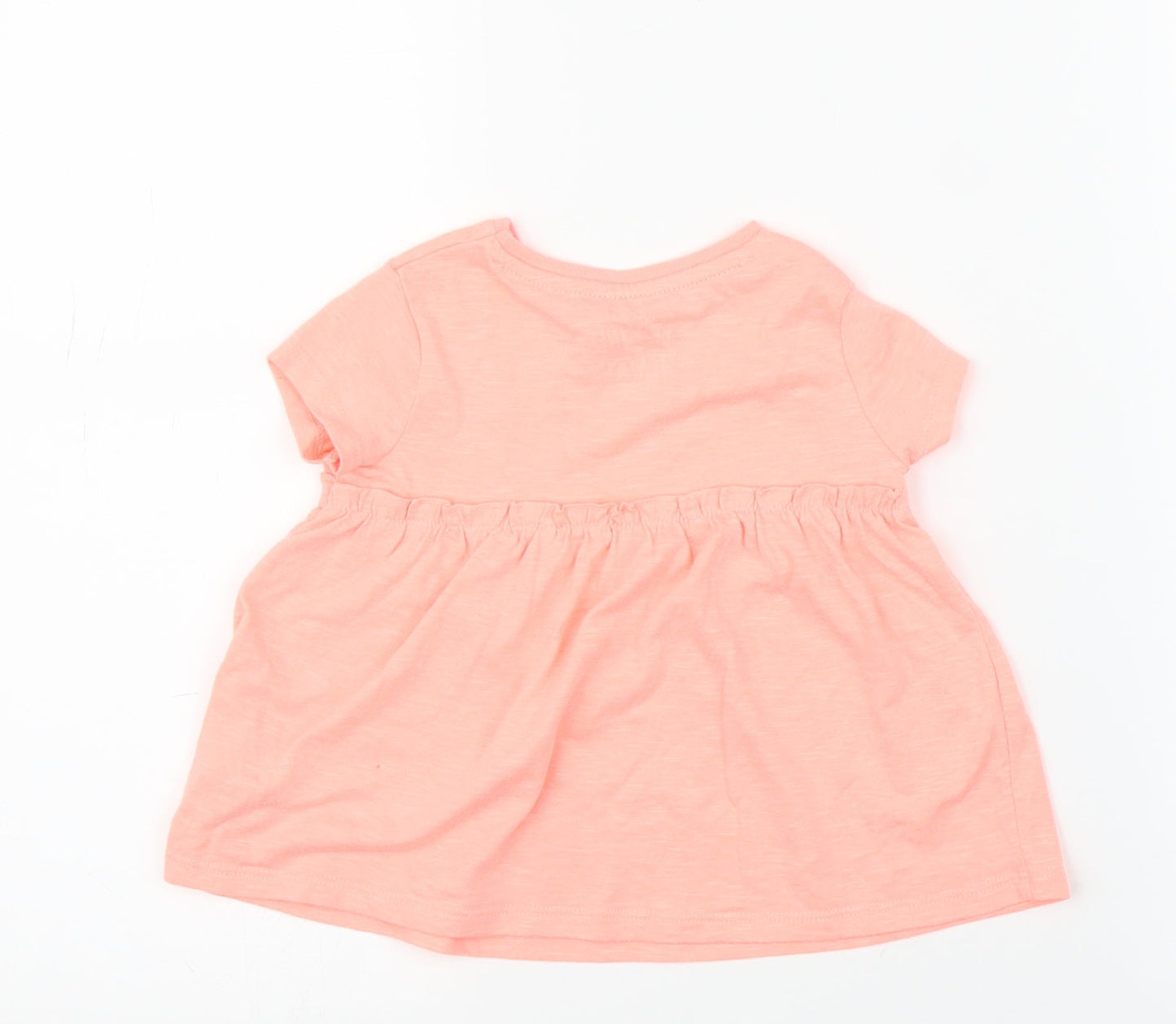 F&F Girls Pink   Basic T-Shirt Size 12 Months  - Rainbow