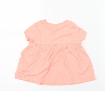 F&F Girls Pink   Basic T-Shirt Size 12 Months  - Rainbow