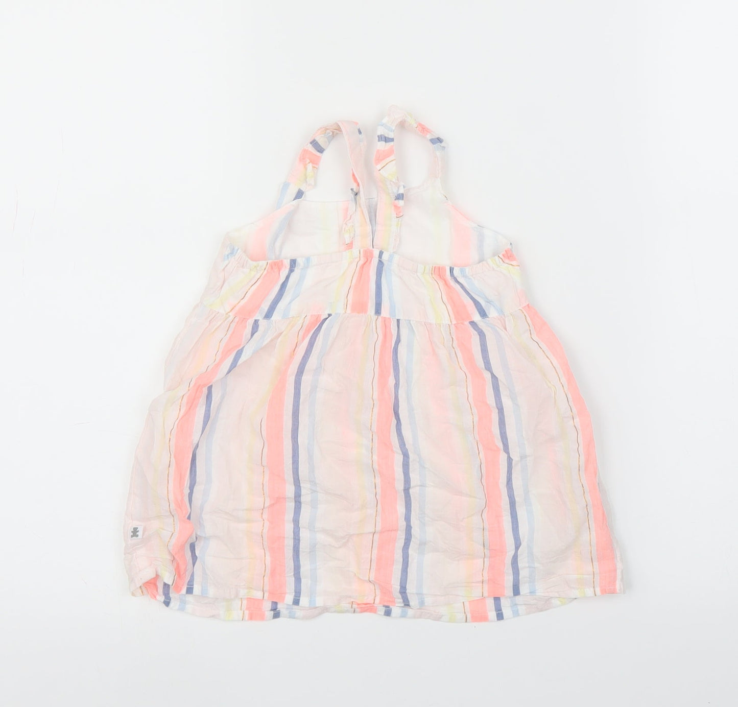 Woolies Babes Girls White Striped  A-Line  Size 12-18 Months