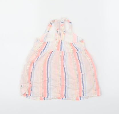 Woolies Babes Girls White Striped  A-Line  Size 12-18 Months