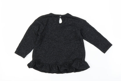 George Girls Grey   Basic T-Shirt Size 9-12 Months