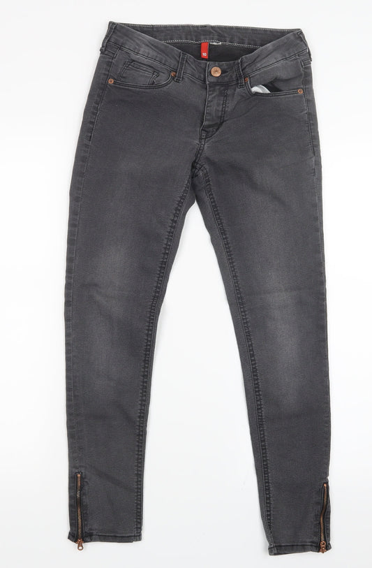 Womens UK Size 10 H&M Regular Fit Straight Black Jeans