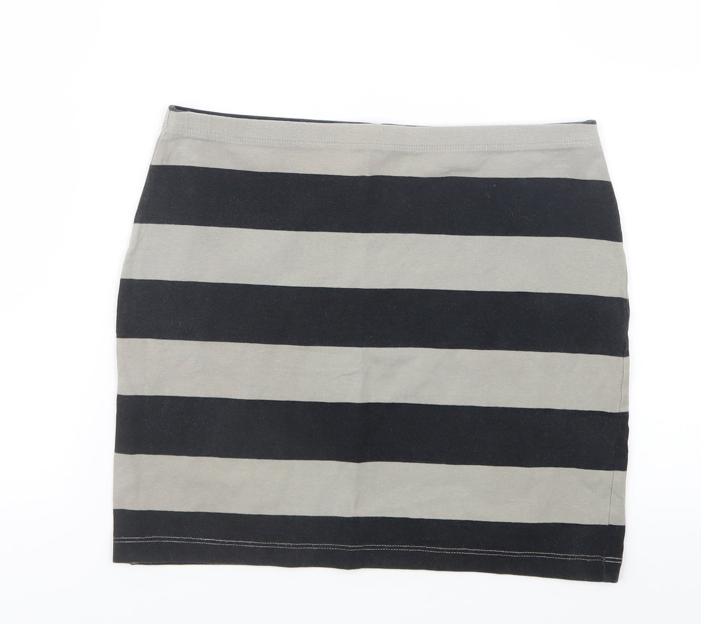 Divided by H&M Womens Grey Striped  Straight & Pencil Skirt Size 8