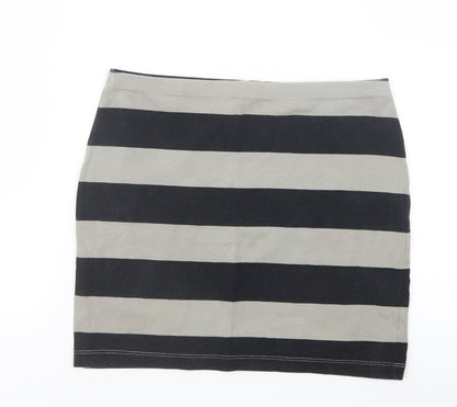 Divided by H&M Womens Grey Striped  Straight & Pencil Skirt Size 8