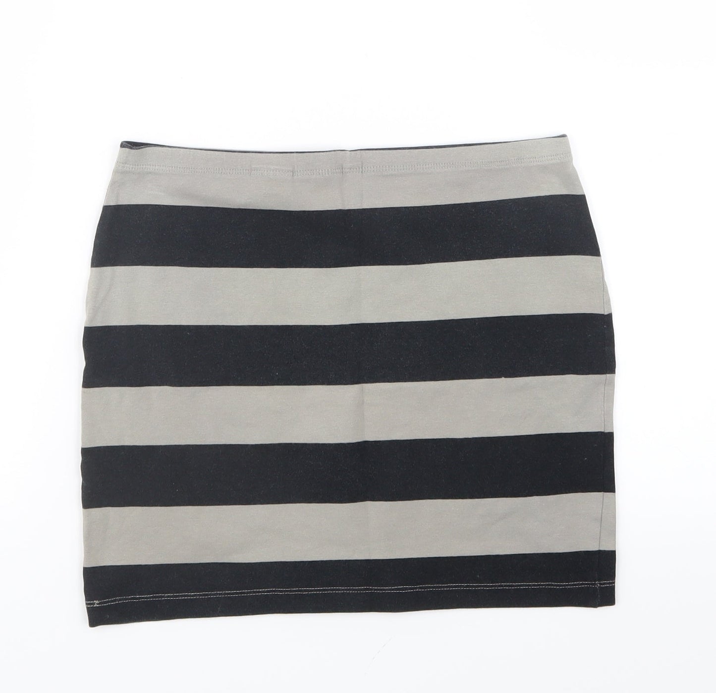 Divided by H&M Womens Grey Striped  Straight & Pencil Skirt Size 8