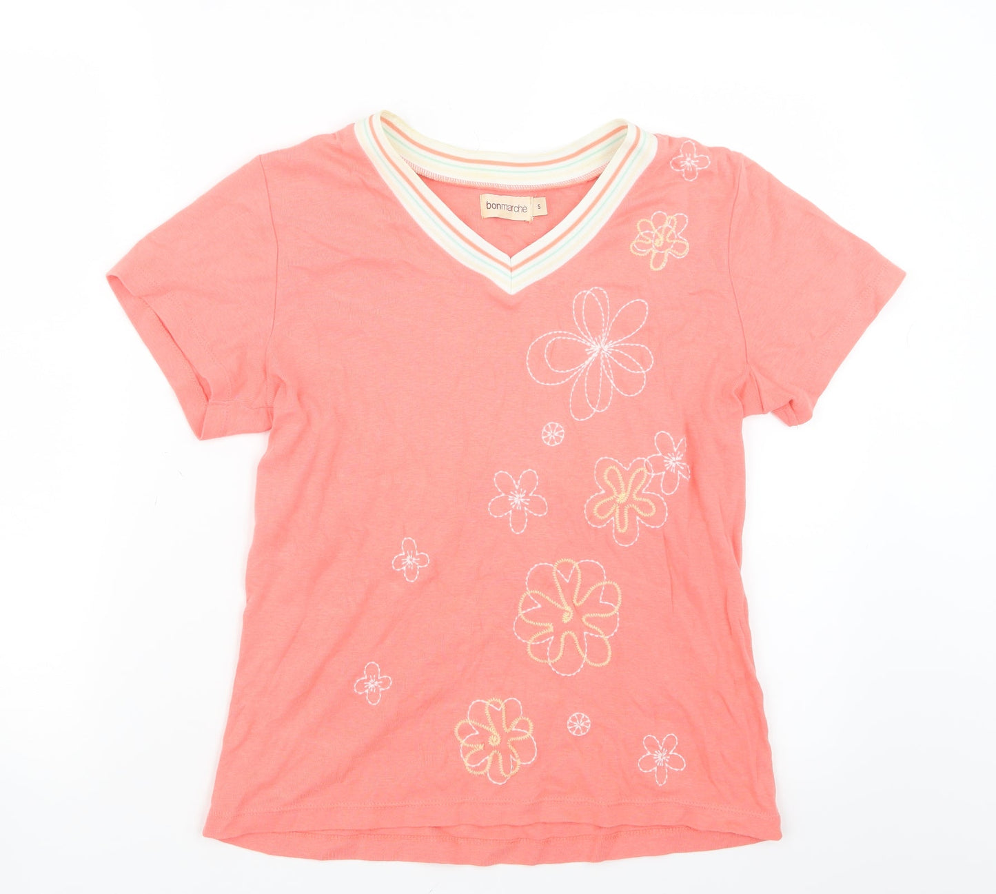 Bonmarché Womens Pink  Knit Basic T-Shirt Size S