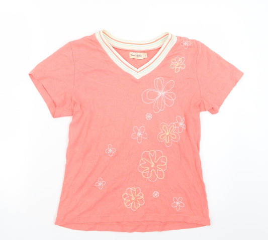 Bonmarché Womens Pink  Knit Basic T-Shirt Size S