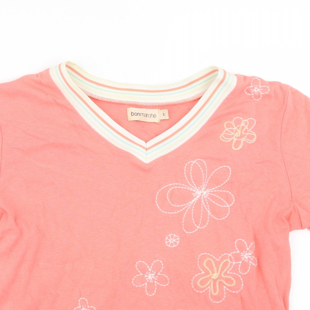 Bonmarché Womens Pink  Knit Basic T-Shirt Size S