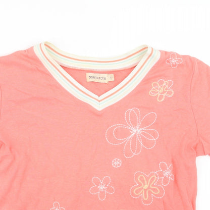 Bonmarché Womens Pink  Knit Basic T-Shirt Size S