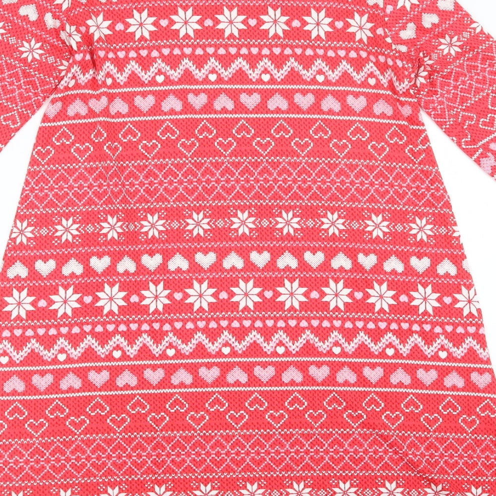 George Womens Red Geometric  Basic T-Shirt Size S