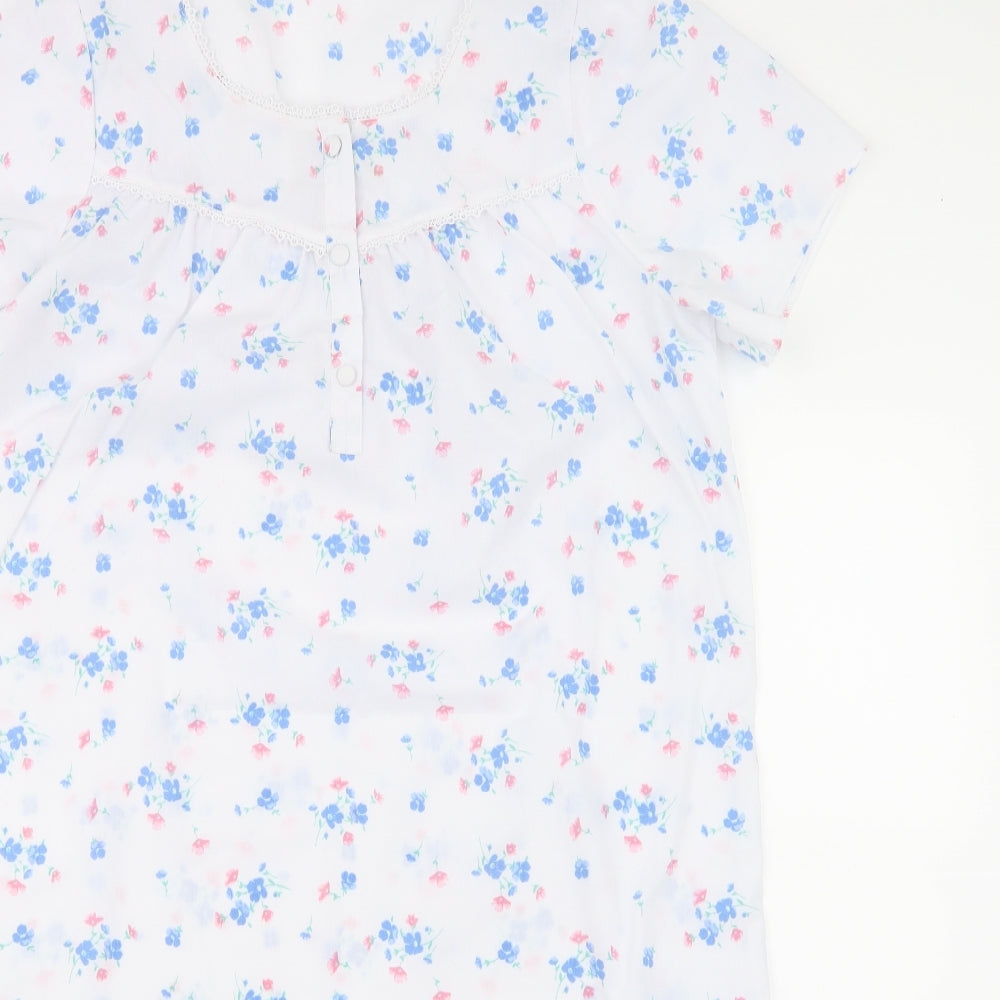 Vida Vi Womens White Floral  Top One Piece Size 10