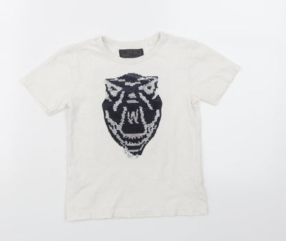 Next Girls White   Basic T-Shirt Size 3 Years  - Reversible Sequins