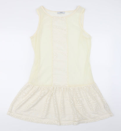 George Womens Ivory   Basic T-Shirt Size 12  - Long