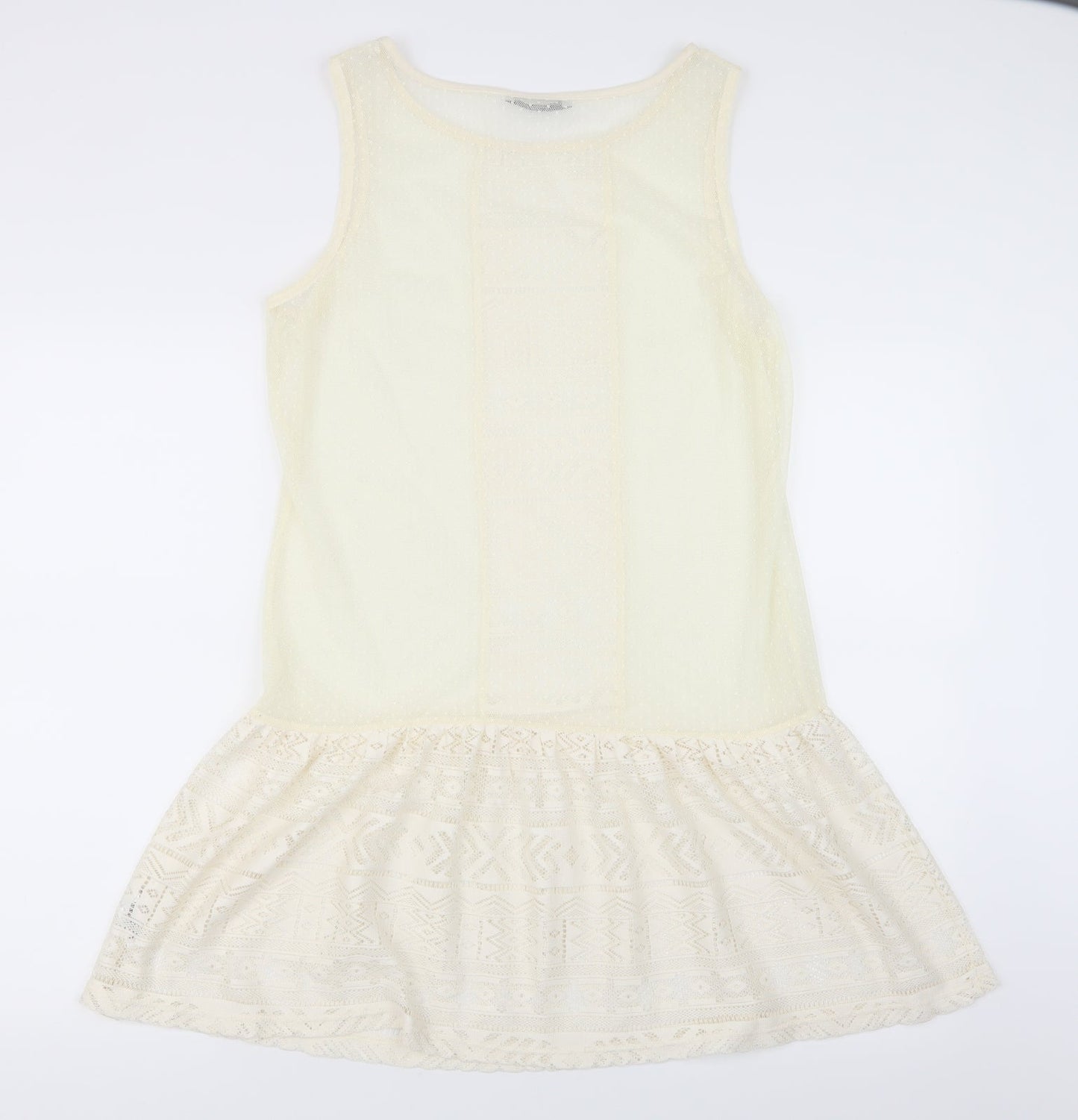 George Womens Ivory   Basic T-Shirt Size 12  - Long