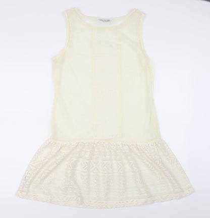 George Womens Ivory   Basic T-Shirt Size 12  - Long